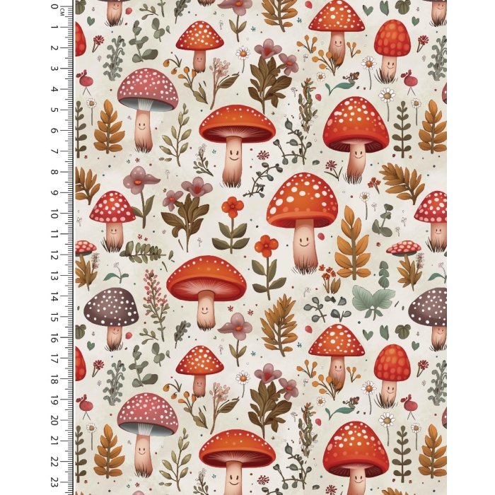 Alpen Fleece Digital Smiling Mushroom 5856