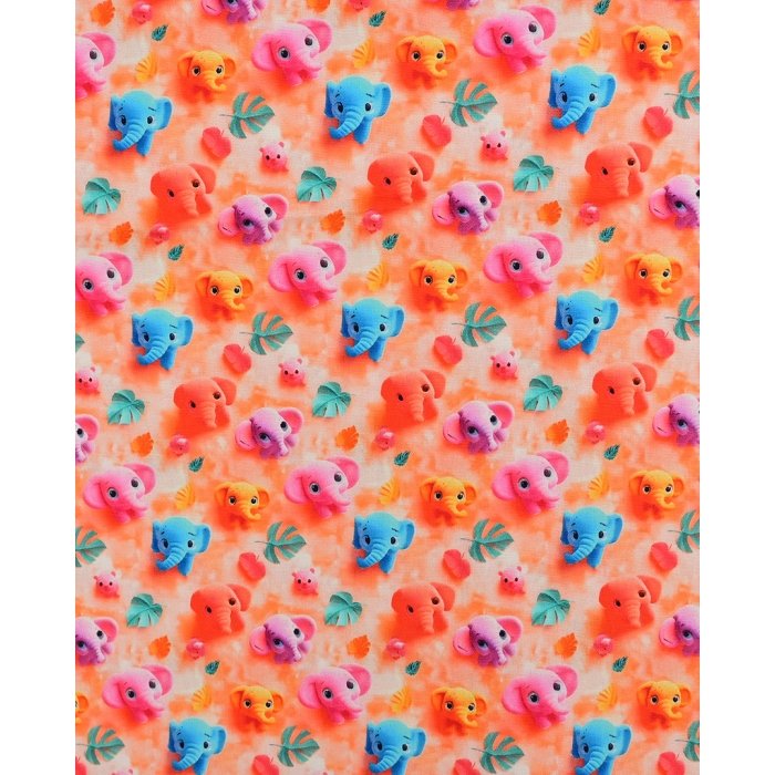 Poplin 3D Elephant 5818