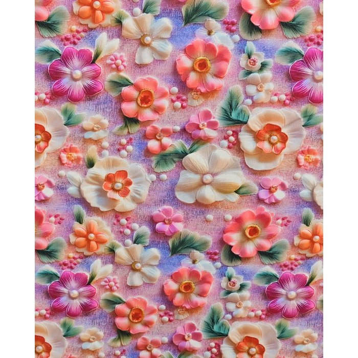 Poplin 3D Knitted Flowers 5827