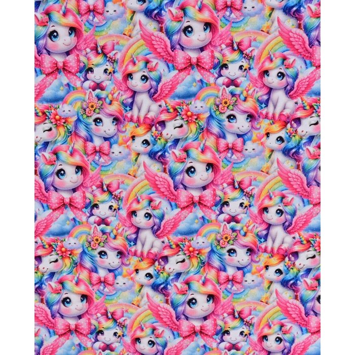 French Terry Digital Rainbow Unicorn 5942