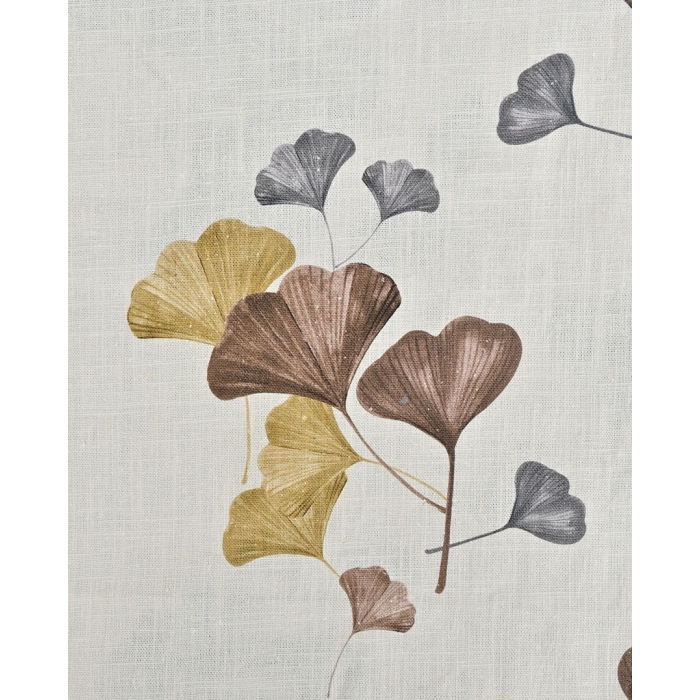 Ramie Linen Digital Ginkgo Leaves 6071