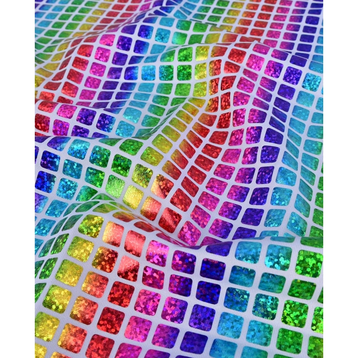Multicolour Check Hologram Foil 5658
