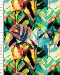 French terry digital stylez watercolor leaves 5343