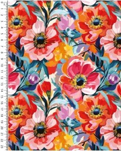 French Terry Digital Stylez Big Flowers 5801