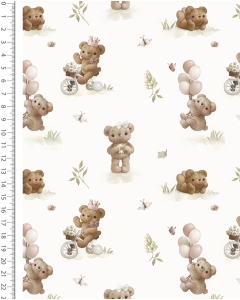 Flannel Digital Little Teddy Bears 6134