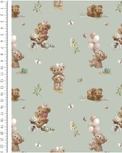 Flannel Digital Little Teddy Bears 6134