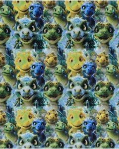 French Terry Digital Dinosaur 5945