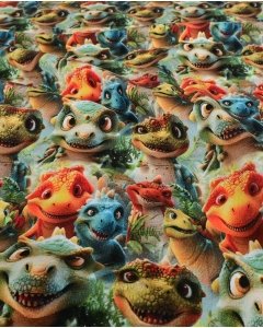 French Terry Digital Dinosaur 5945