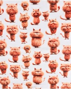 French Terry Digital Red Cat 5946