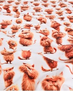 French Terry Digital Red Cat 5946