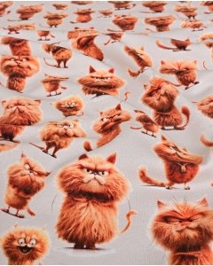 French Terry Digital Red Cat 5946