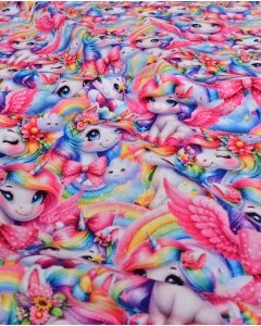French Terry Digital Rainbow Unicorn 5942