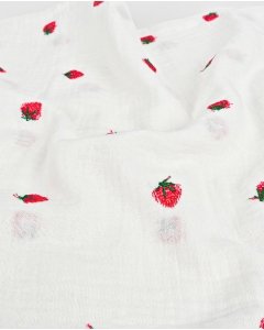 Double Gauze Embroidery Cherry 6057
