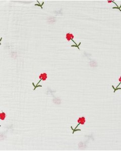 Double Gauze Embroidery Cherry 6057