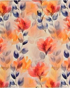 Cotton Stretch Satin Leaves 5982