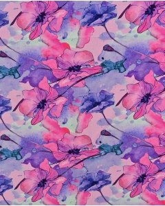 Bamboo Jersey Digital Colourful Flowers 5954