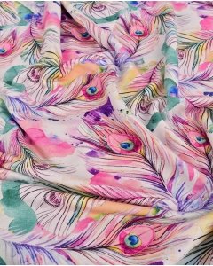 Bamboo Jersey Digital Peacock Feathers 5956