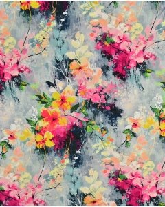 Bamboo Jersey Digital Flowers 5949