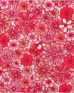 Waffle jersey toff retro flowers 5262