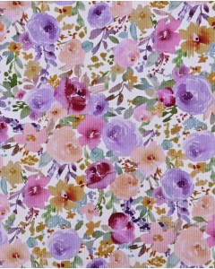 Rib Jersey Digital Peony Flowers 5959