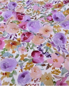 Rib Jersey Digital Peony Flowers 5959