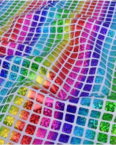 Multicolour Check Hologram Foil 5658