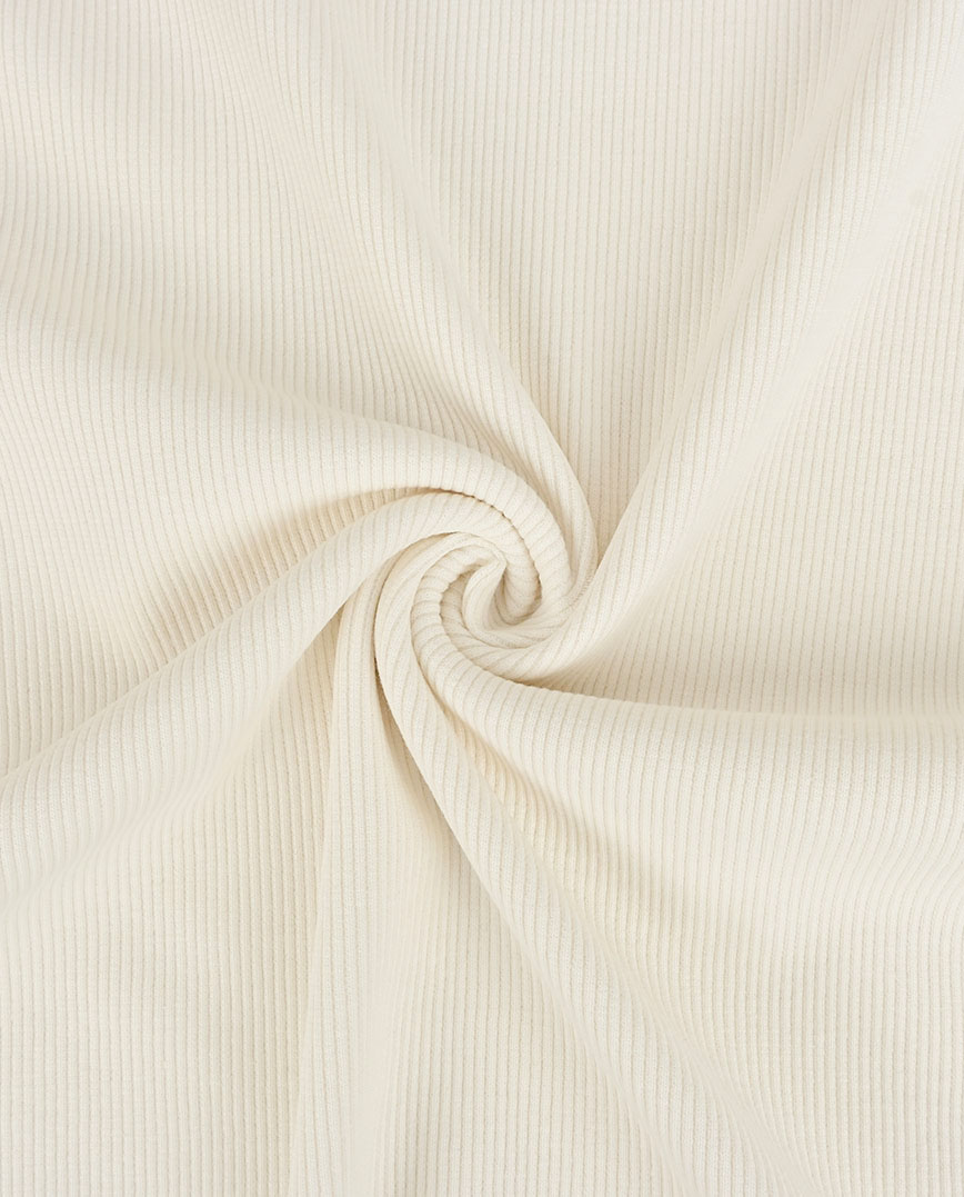 Rib jersey fabric with a ribbed structure