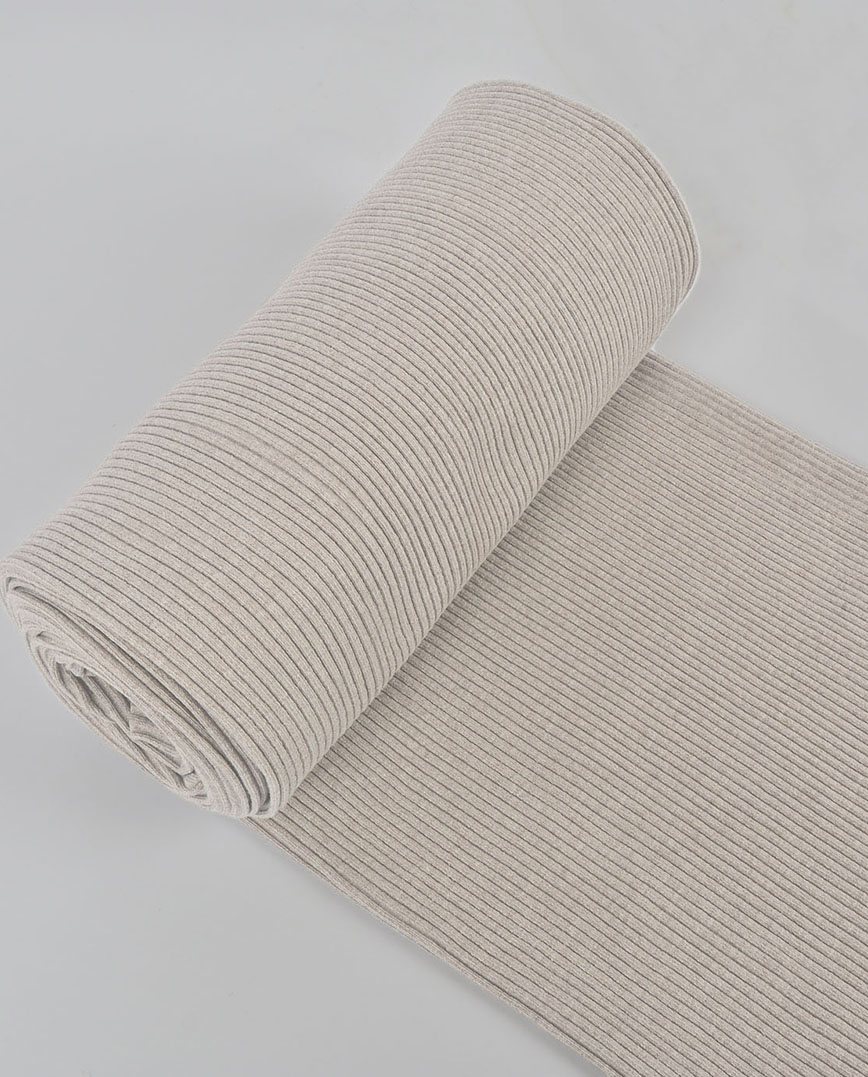 Close-up of stretchy cuffing fabric for garment finishes