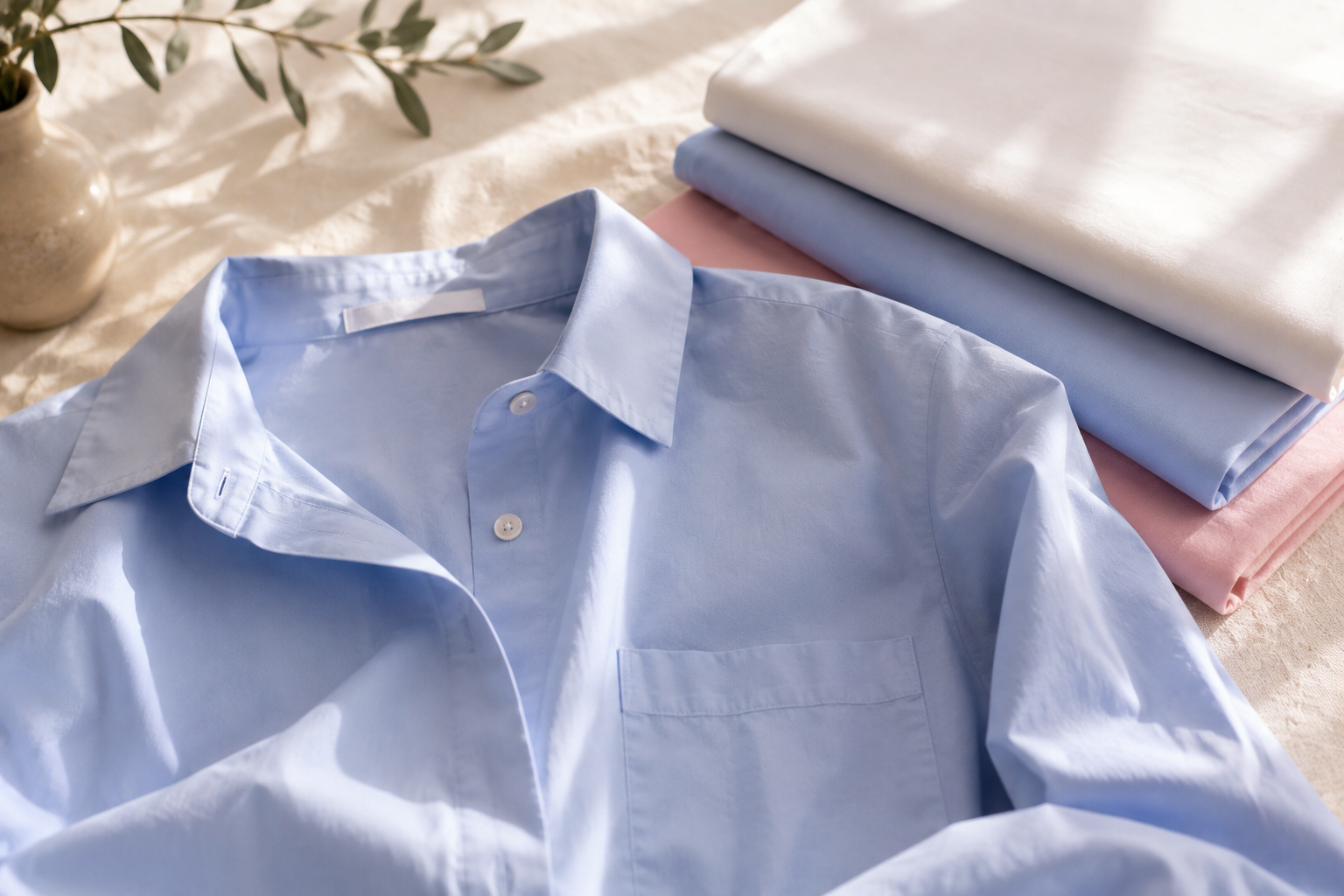 Blouse made from a lightweight fluid fabric